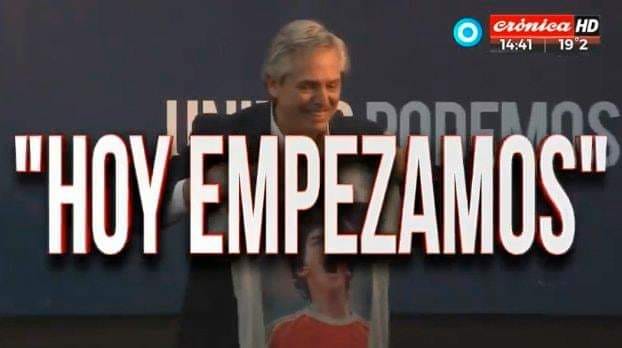 Alberto Fernández, encuadró su arenga centrándose en los niveles de pobreza que azotan al país, y los problemas con la Deuda Externa y el Fondo Monetario Internacional.